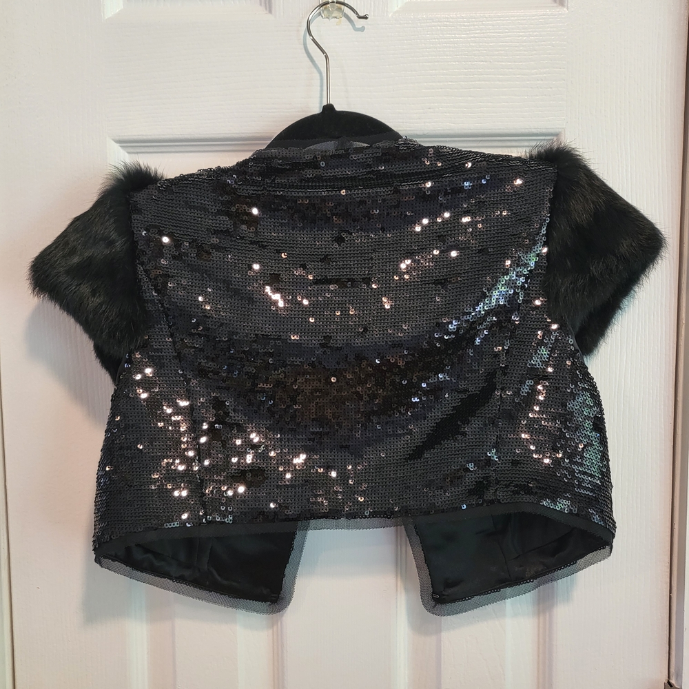 Bcbgmaxazria Black Sequin Jacket - image 2